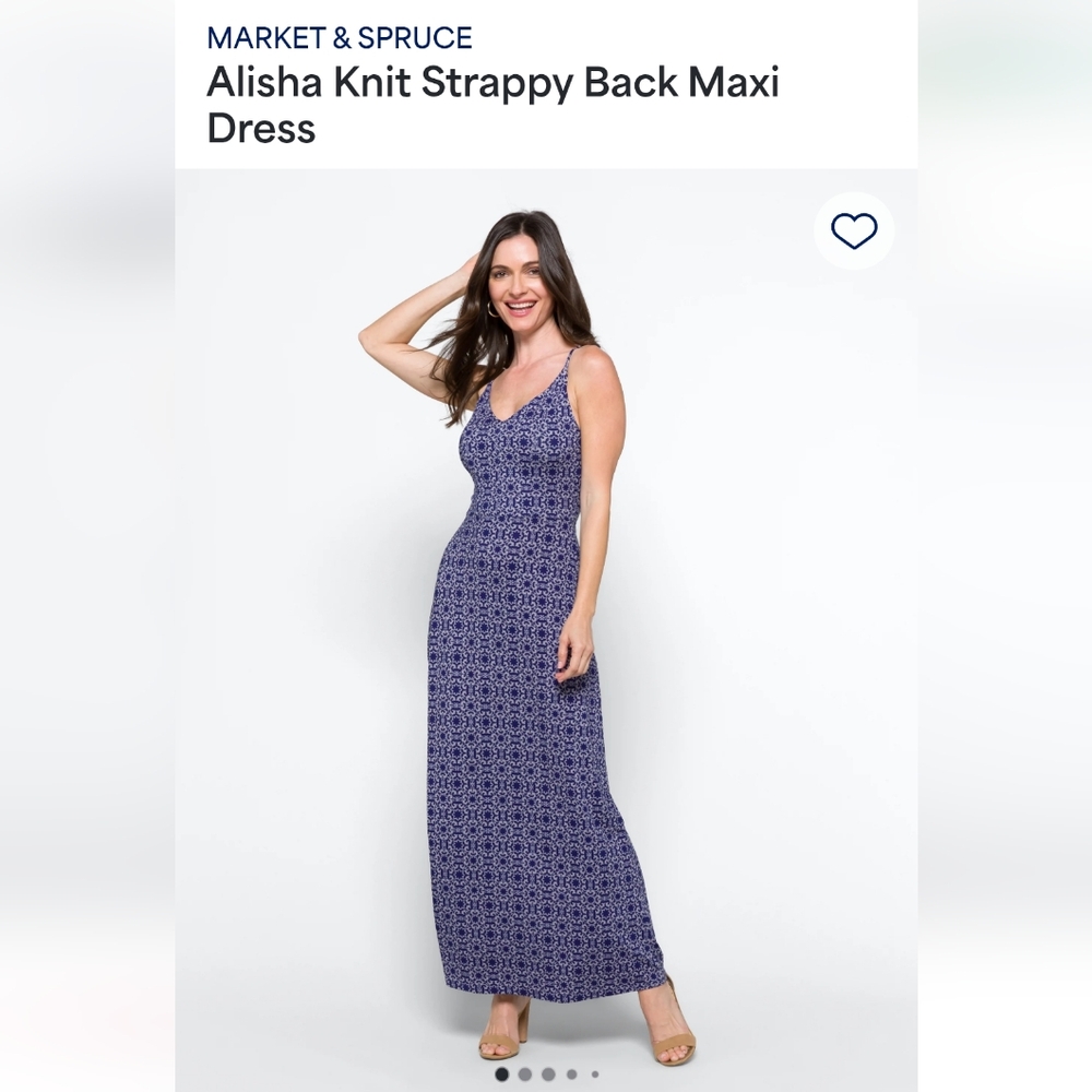Market & Spruce Alisha Knit Strappy Back Maxi Dress Sundress XL C16